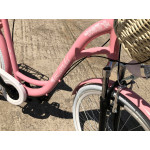 Dámsky retro bicykel 28" Lavida 7-prevodový hlinikový [A] Ružový, biele kolesá